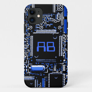 Circuit Blue 2 monogram iPhone case