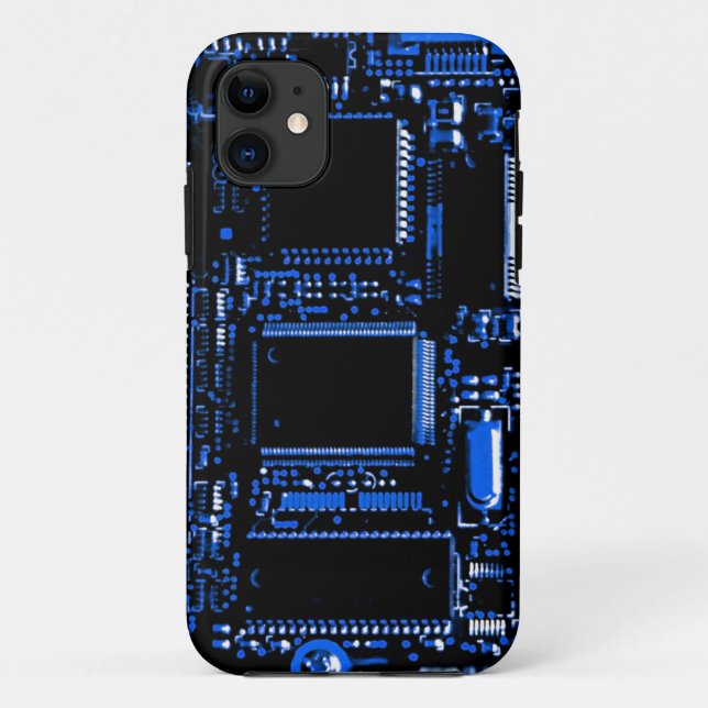 Circuit Blue iPhone case (Back)
