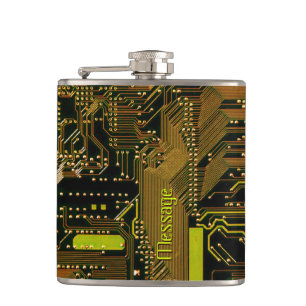 Circuit Board 1 Wrapped Flask