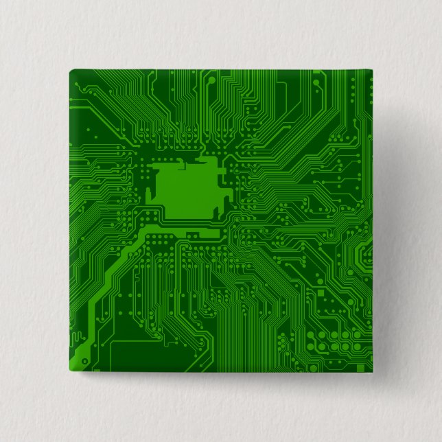 Circuit Board 2 Inch Square Button (Front)
