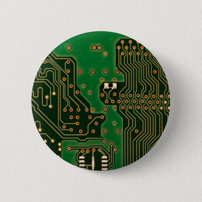 circuit board background badge 2 inch round button (Front)