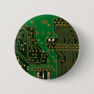 circuit board background badge 2 inch round button