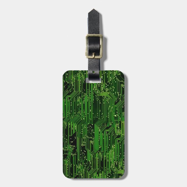 Circuit board background luggage tag (Front Vertical)