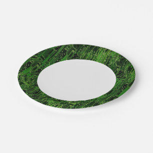 Circuit board background paper plate