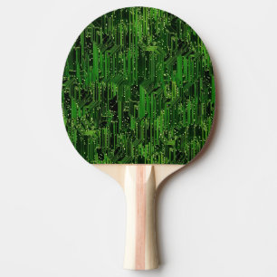 Circuit board background ping pong paddle