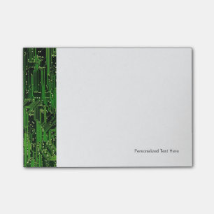 Circuit board background post-it notes