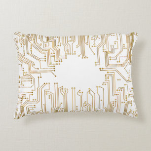 Circuit board background wallpaper accent pillow