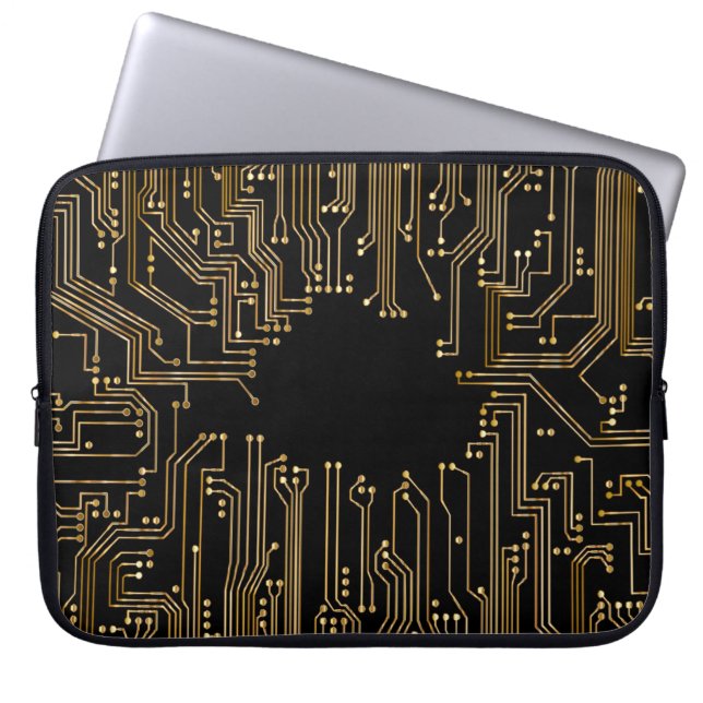 Circuit board background wallpaper laptop sleeve (Front)