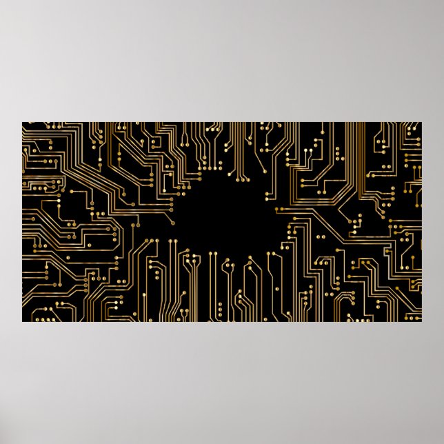 Circuit board background wallpaper poster (Front)