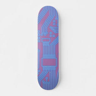 Circuit Board Blue Skateboard