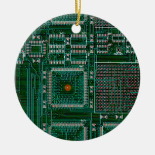 Circuit Board Ceramic Ornament