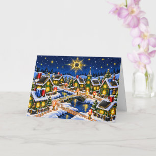 Circuit Board Christmas Village with Microchip Card