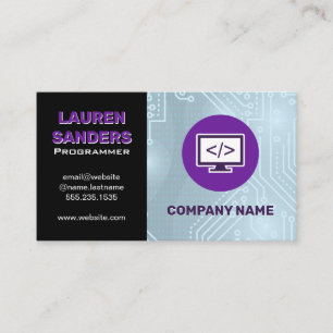 Circuit Board   Coding Symbol Icon Business Card