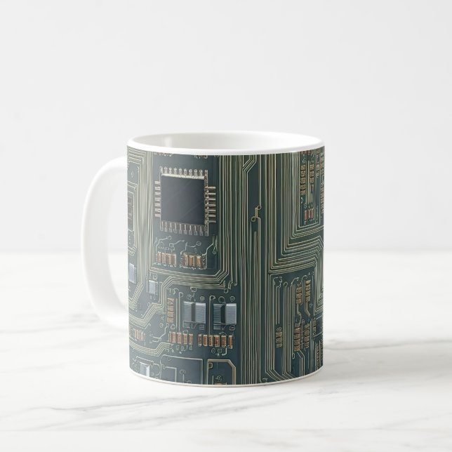 Circuit Board Coffee Mug (Front Left)
