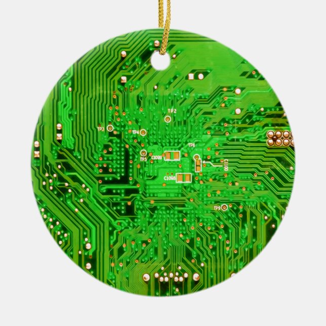 Circuit Board Design Ceramic Ornament (Front)