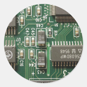 Circuit Board Design Classic Round Sticker