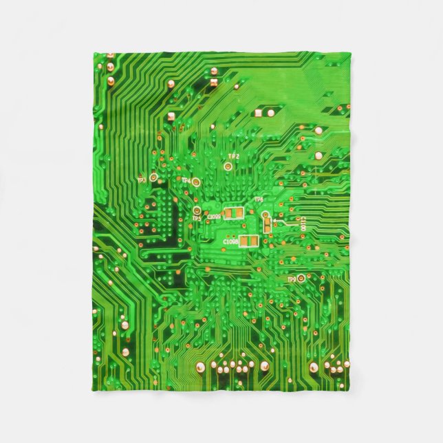 Circuit Board Design Fleece Blanket (Front)