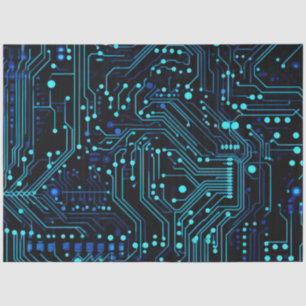 Circuit Board design illustration Cushion Tissue Paper