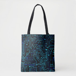 Circuit Board design illustration Cushion Tote Bag
