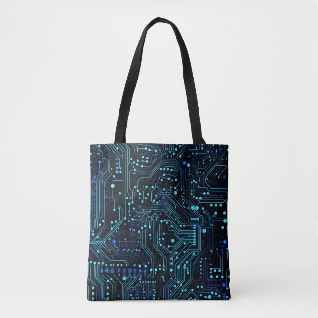 Circuit Board design illustration Cushion Tote Bag (Front)
