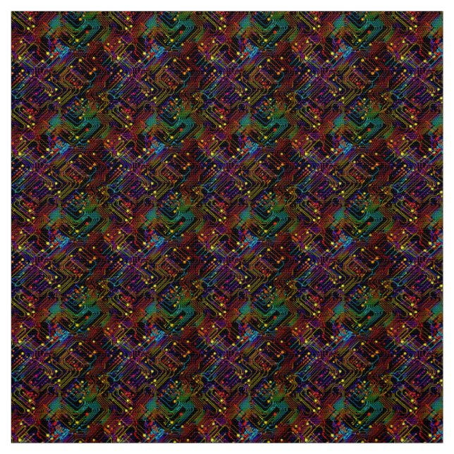 Circuit Board design illustration Fabric (Swatch)
