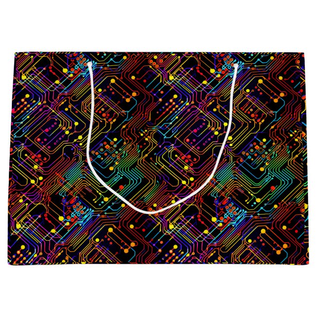 Circuit Board design illustration Large Gift Bag (Front)