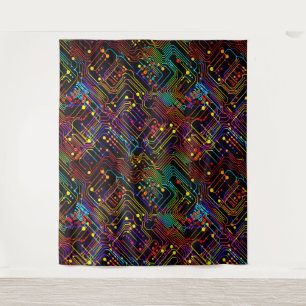 Circuit Board design illustration Tapestry