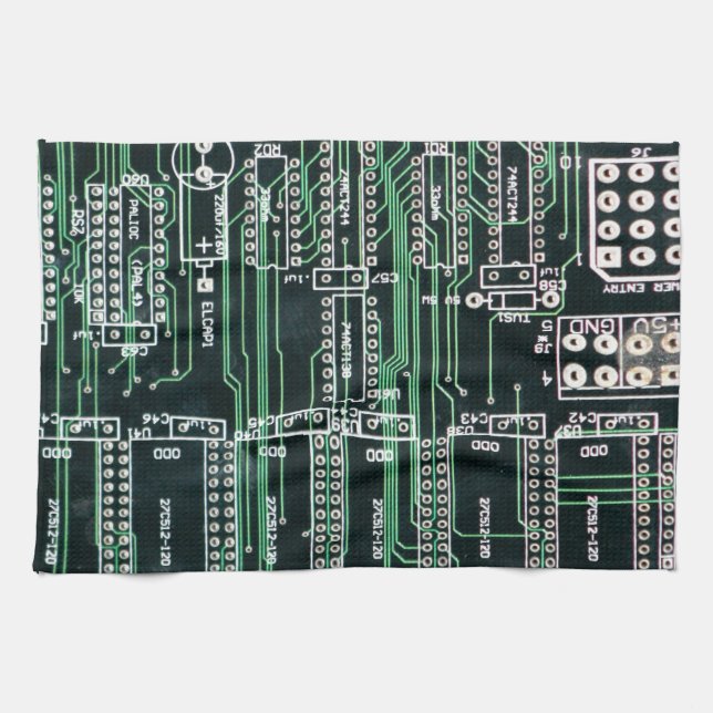 Circuit board design kitchen towel (Horizontal)