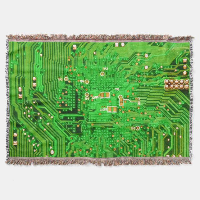 Circuit Board Design Throw Blanket (Front)