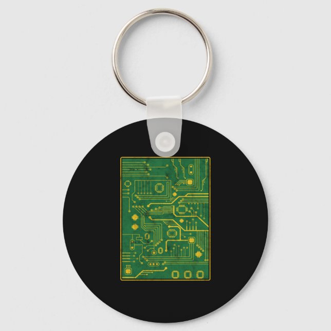Circuit Board Electrician Awesome Electrical Gift Keychain (Front)