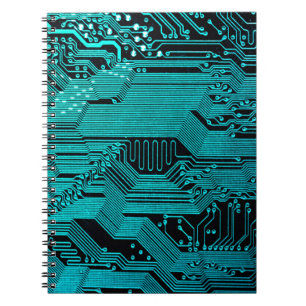 Circuit board. Electronic computer hardware techno Notebook