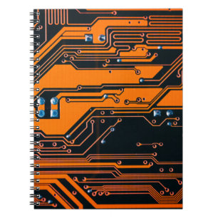 Circuit board. Electronic computer hardware techno Notebook