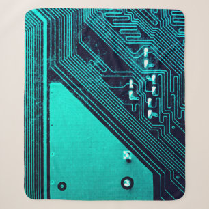 Circuit board. Electronic computer hardware techno Sherpa Blanket