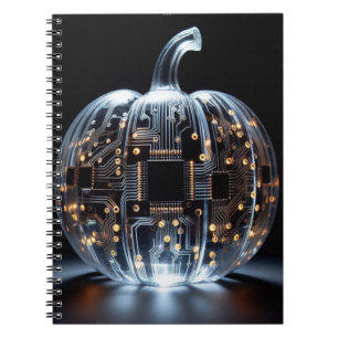 Circuit Board Glass Pumpkin  Notebook
