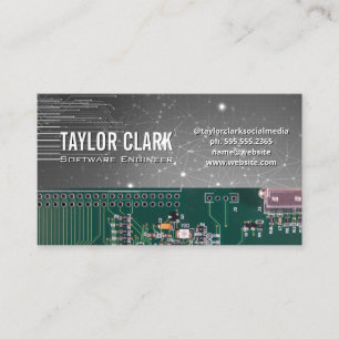 Circuit Board Hardware Engineer Tech Background Business Card