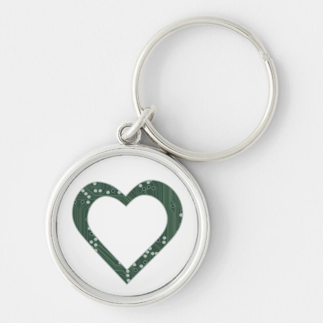 Circuit board Heart Keychain (Front)