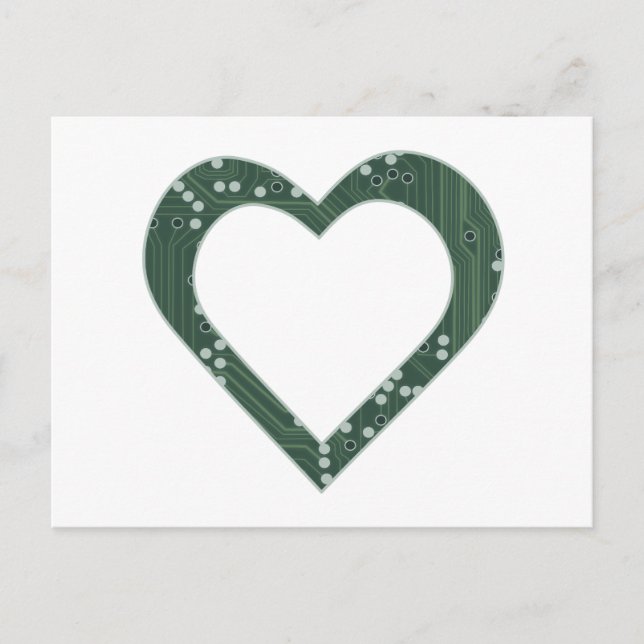 Circuit board Heart Postcard (Front)