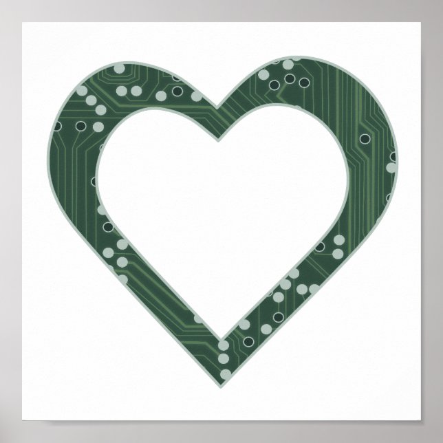 Circuit board Heart Poster (Front)