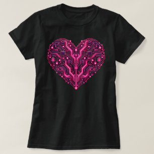 Circuit Board Heart Technology Love Geek T-Shirt