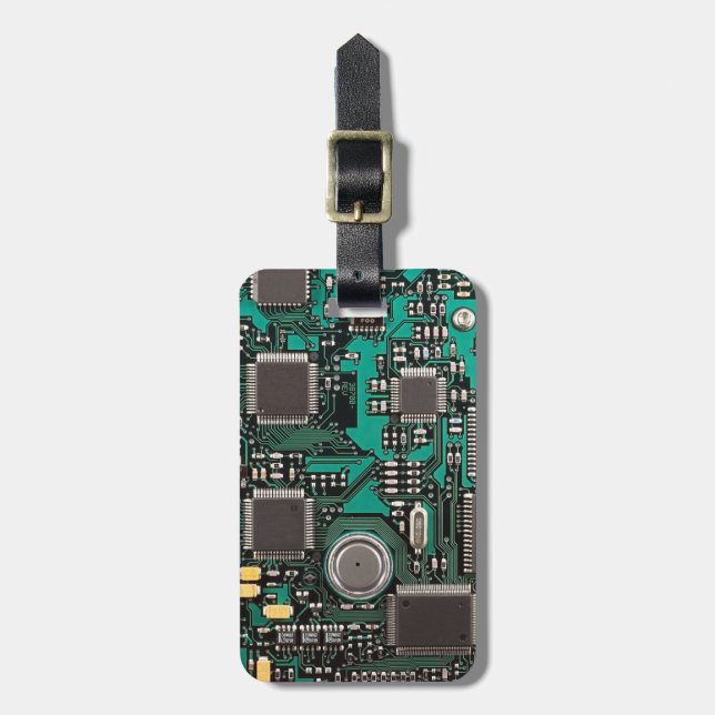 Circuit board luggage tag (Front Vertical)