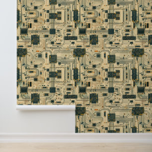 Circuit Board Modular Synth Peel and Stick Wallpaper