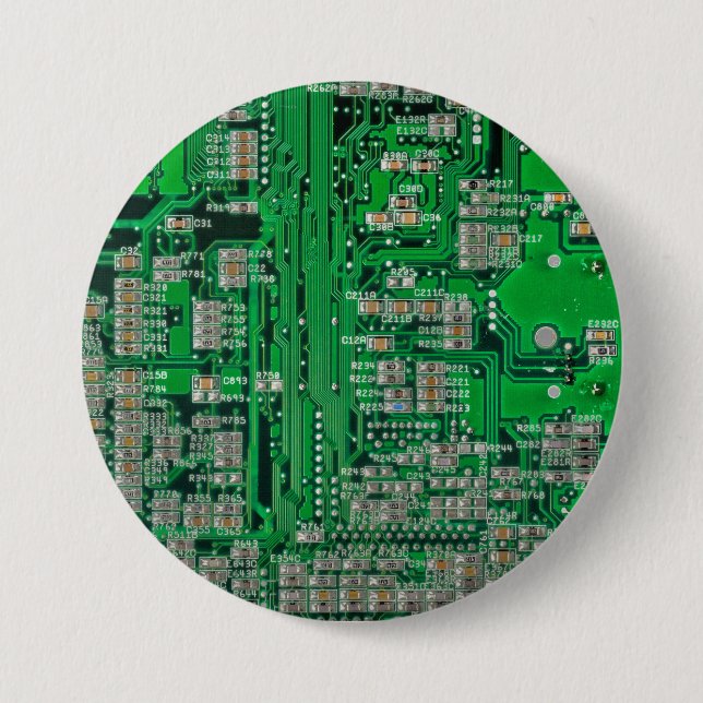 Circuit Board Painting 3 Inch Round Button (Front)