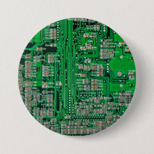 Circuit Board Painting 3 Inch Round Button
