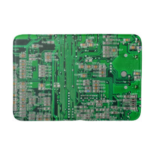Circuit Board Painting Bath Mat