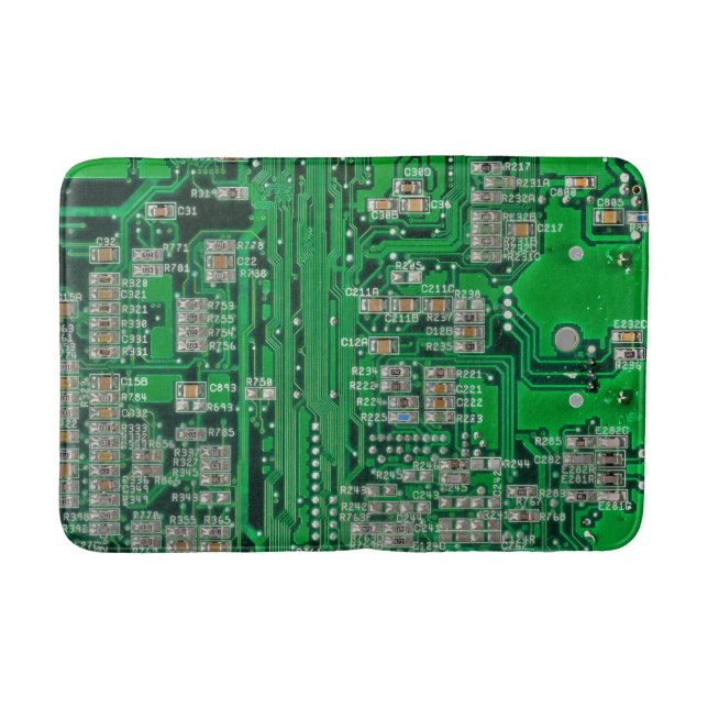 Circuit Board Painting Bath Mat (Front)