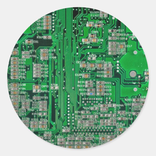 Circuit Board Painting Classic Round Sticker (Front)
