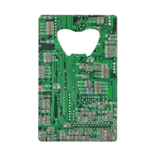 Circuit Board Painting Credit Card Bottle Opener (Front)