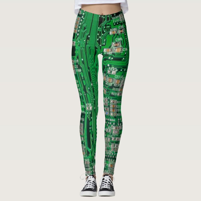 Circuit Board Painting Leggings (Front)