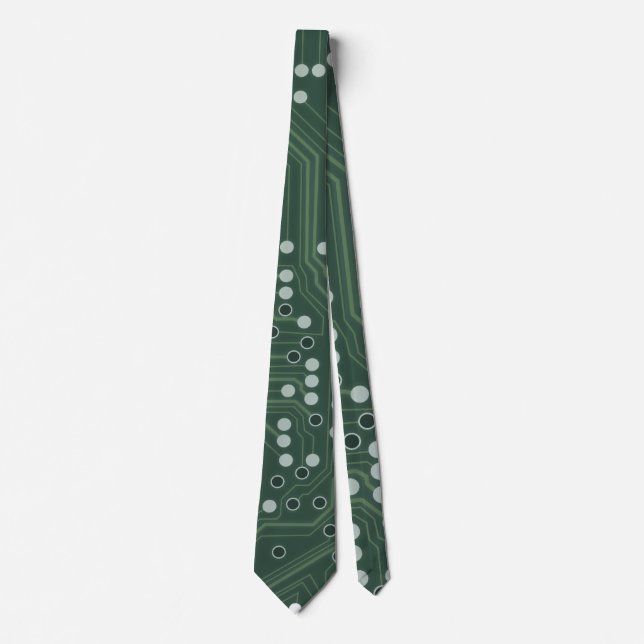 Circuit Board Pattern Background Pattern Art Tie (Front)