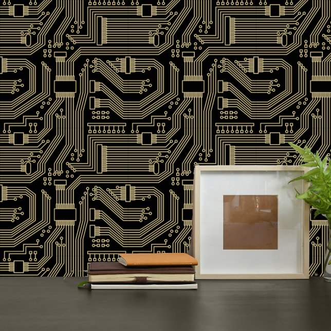 Circuit Board Pattern Gold ID245 Wallpaper (Creator Uploaded)